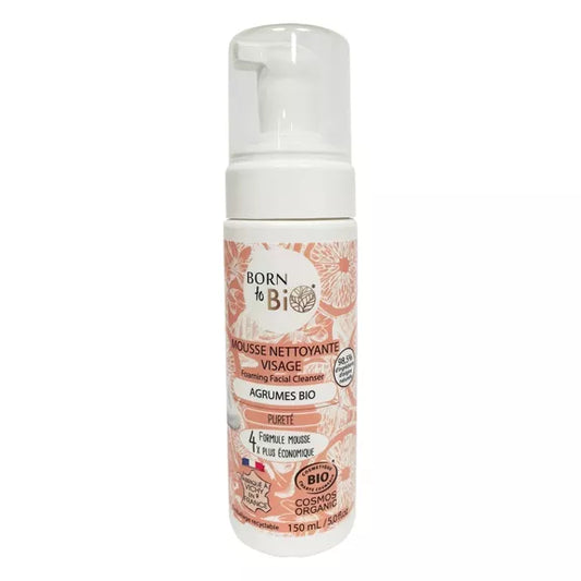 Mousse Nettoyante Visage Agrumes Bio – 150 ml